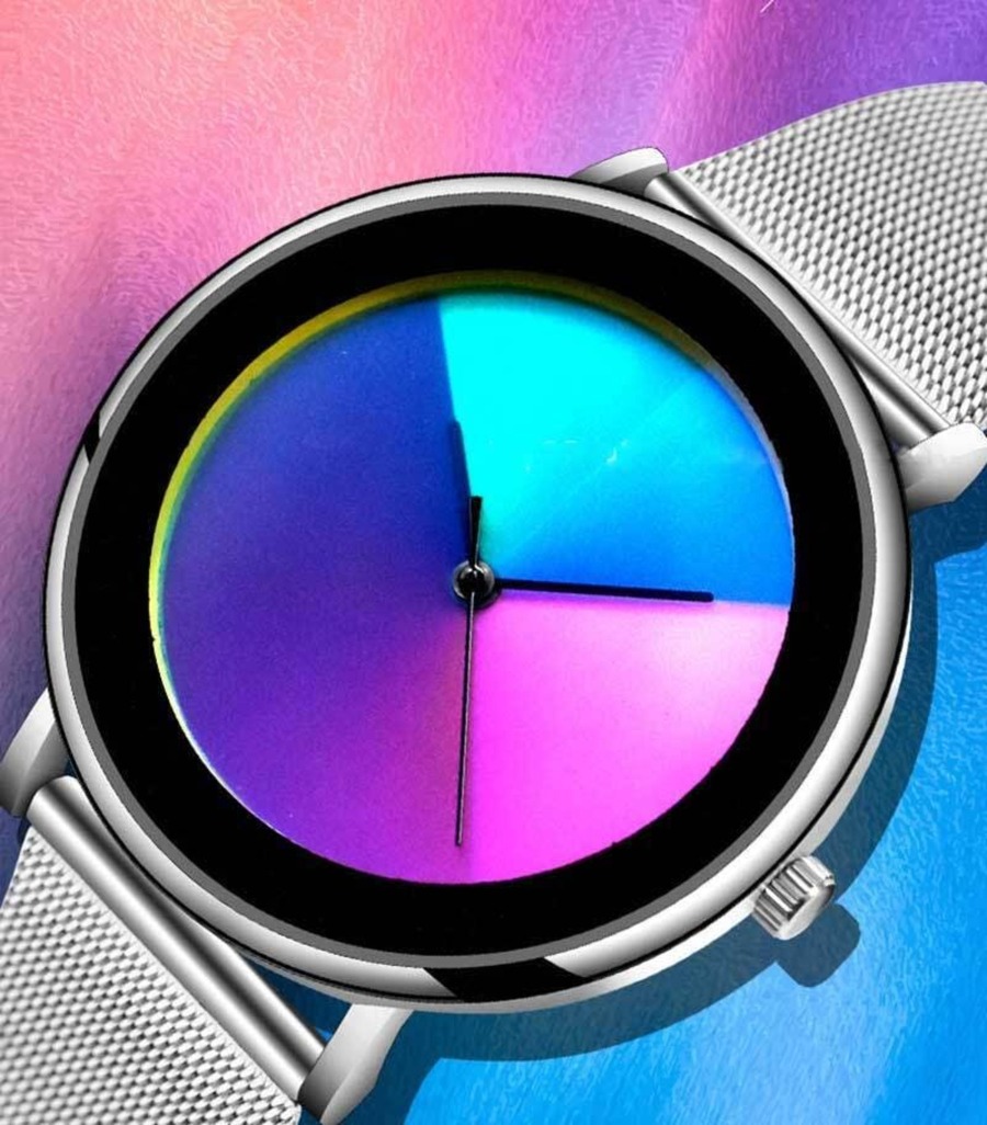 時間経過で色が変わる？見ているだけで楽しい”変色カラーフルー時計”